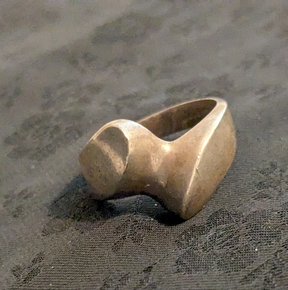 Rare Vintage Solid Sterling Silver Statement Ring 925 Size 7 - Picture 4 of 7